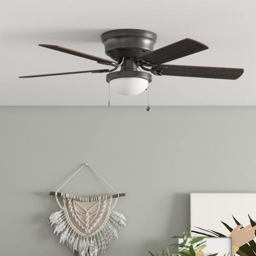 Harbor Breeze Armitage 52-Inches Bronze with Toffee/cocoa Blades Indoor Flush mount Standard Ceiling Fan With Light ( 5 -Blade)