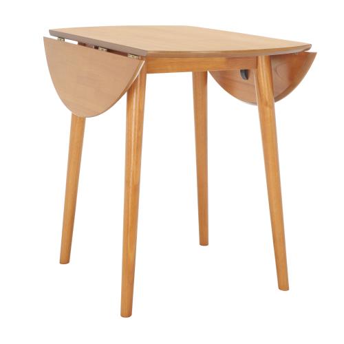 Safavieh Dining Table Light Oak Round Transitional Drop Leaf Dining Table, Wood Veneer with Veneer Wood Base 35-in L x 29.13-in H (NO TEST)