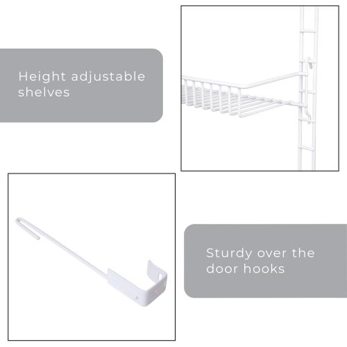 Smart Design 17-in W x 58.5-in H x 7-in D 5-Tier Hook-on White Stainless Steel Door Organizer