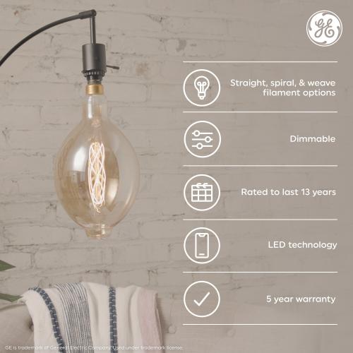GE 60-Watt EQ A19 Warm Candlelight Medium Base (e-26) Dimmable LED Decorative Light Bulb (2-Pack)