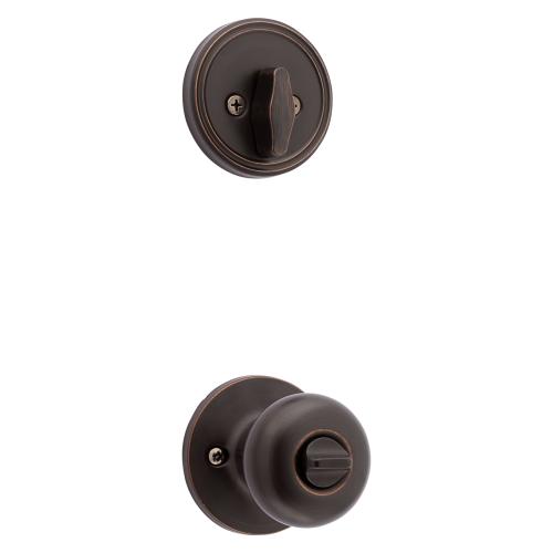 RELIABILT Baron Antique Bronze Exterior Single-cylinder deadbolt Keyed Entry Door Knob Project Pack (2-Pack)
