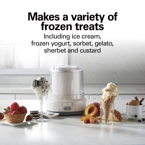 Hamilton Beach 1.5-Quart Electric Ice Cream Maker (Makes: Gelato, Sorbet, Frozen Yogurt,)