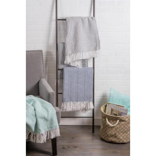 DII Gray Herringbone Stripe Throw - Woven Cotton Geometric Pattern - Machine Washable - Versatile Home Decor - Rustic Vintage Look - DII Throw Blanket