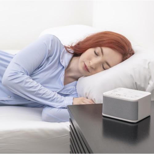 Serene Evolution White Noise Machine with 6 Sleep Sounds, Auto-Off Feature, Volume Control, Sound Therapy for Better Sleep, White - Includes Adapter