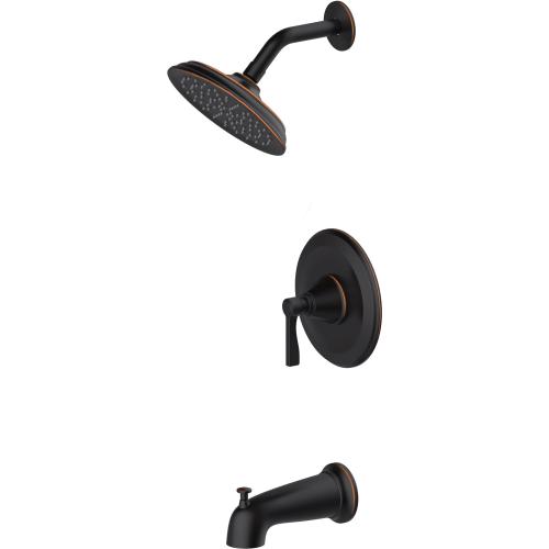 allen   roth Townley Oil Rubbed Bronze 1-handle Single Function 6-in Round Bathtub and Shower Faucet Valve Included
