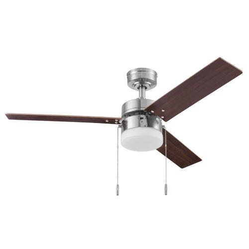 Harbor Breeze Vue 44-in Brushed Nickel with Driftwood/Cocoa Blades LED Indoor Ceiling Fan with Light (3-Blade) (Broken)