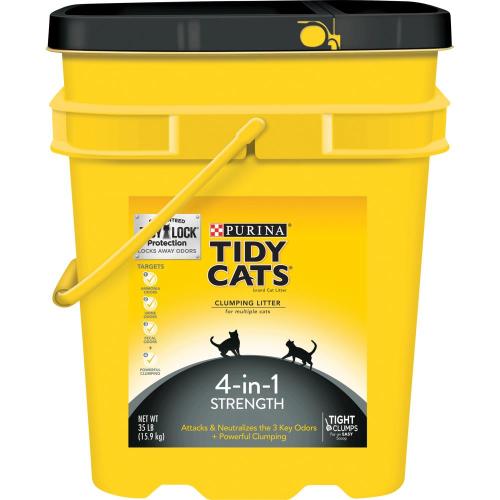 Purina TIDY CATS 4IN1 SCP 35LB Cat Litter - Gray, Clumping, Controls Odor, Multiple Cat Formula - Continuous Odor Control, Easy Scooping