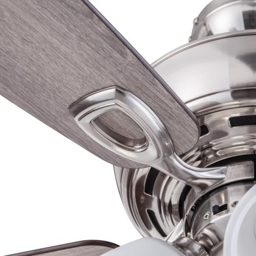 Harbor Breeze Notus 52-in Brushed Nickel with Driftwood/Sienna Blades LED Indoor Ceiling Fan with Light (5-Blade)