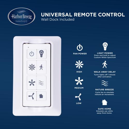 Harbor Breeze Flanagan II 52-in White with White/Driftwood Blades Color-changing Indoor Ceiling Fan with Light and Remote (5-Blade) - blacks are chipped