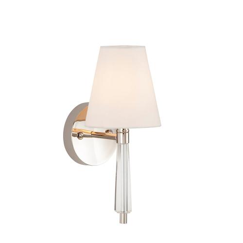 Signature Hardware Manteo 5.63-in W 1-Light Polished Nickel Modern/Contemporary Incandescent Wall Sconce