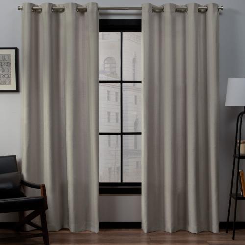 Exclusive Home 108-in Vintage Linen Light Filtering Grommet Curtain Panel Pair