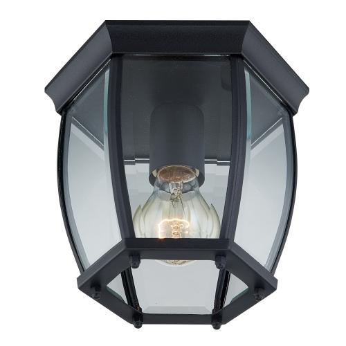 Project Source Akerman 1-Light 6.65-in Matte Black Indoor/Outdoor Flush Mount Light