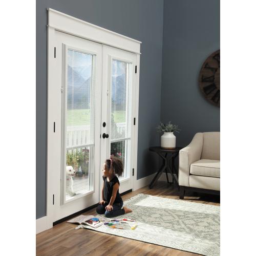 ODL Add on blind 0.59-in Slat Width 20-in x 64-in Cordless White Aluminum Light Filtering Mini-blinds
