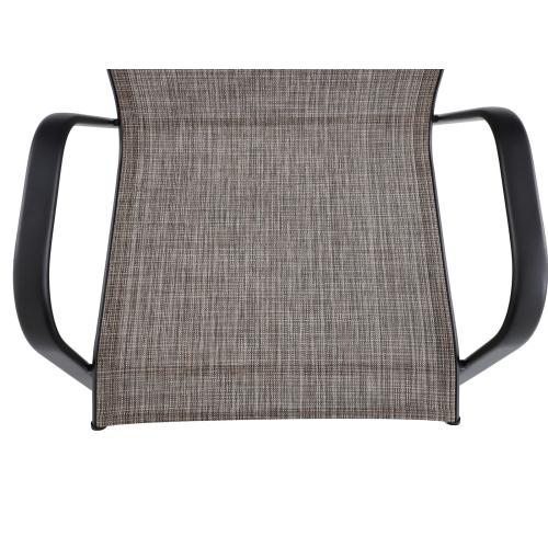 Style Selections Pelham Bay Woven Stackable Black Metal Frame Stationary Dining Chair with Tan Sling Seat