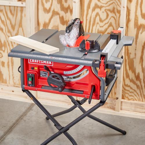 CRAFTSMAN 10-in 15-Amp 120-Volt Corded Portable Jobsite Table Saw with Folding Stand