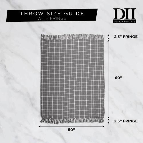 Size medium Color Blue and grey DII Navy Braided Stripe Throw - Woven Cotton Throw Blanket - Machine Washable - Blue - Versatile and Durable - Perfect for Home Decor and Gifting