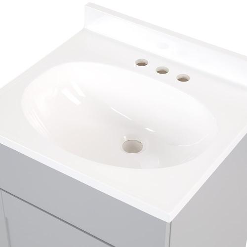 Project Source 18-in Gray Single Sink Bathroom Vanity with White Cultured Marble Top