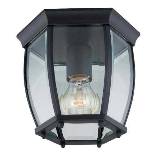 Project Source Akerman 1-Light 6.65-in Matte Black Indoor/Outdoor Flush Mount Light