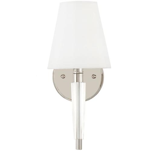 Signature Hardware Manteo 5.63-in W 1-Light Polished Nickel Modern/Contemporary Incandescent Wall Sconce