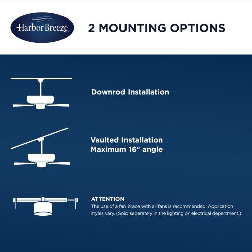 Harbor Breeze Vue 44-in Brushed Nickel with Driftwood/Cocoa Blades LED Indoor Ceiling Fan with Light (3-Blade) (Broken)