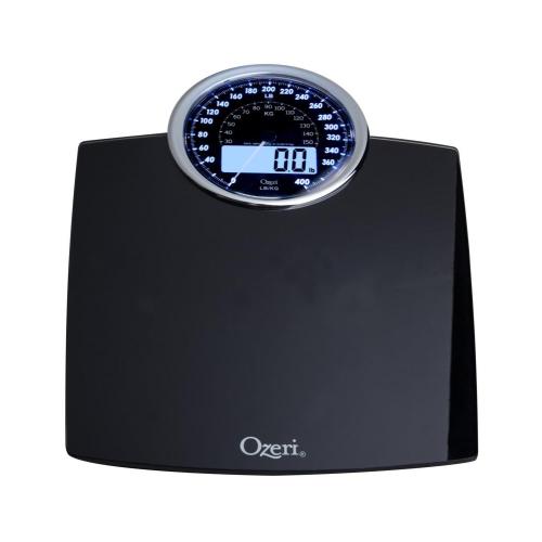 Ozeri 400-lb (180 kg) Rev Electro Mechanical 50 gram Sensor Digital Black Bathroom Scale