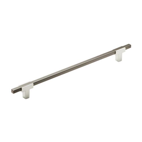 Amerock Urbanite 10-1/16-in (256mm) Center to Center Polished Chrome/Black Chrome Rectangular Bar Drawer Pull