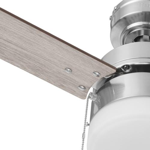 Harbor Breeze Vue 44-in Brushed Nickel with Driftwood/Cocoa Blades LED Indoor Ceiling Fan with Light (3-Blade) (Broken)