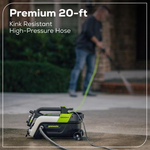 Greenworks 1900-PSI 1.2-GPM Cold Water Electric Pressure washer with 4 Spray Tips and Surface Cleaner