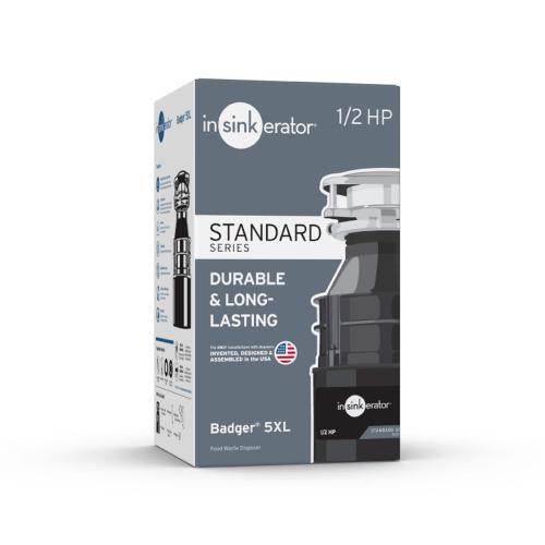 InSinkErator Badger 5XL Continuous feed 1/2-HP Septic Safe Non-corded Garbage Disposal