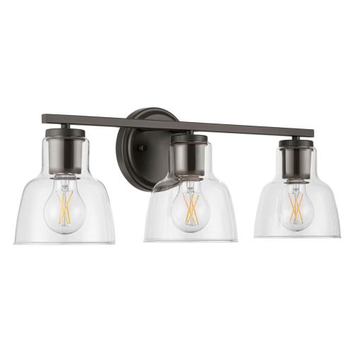 allen   roth Irvine 23-in 3-Light Matte Bronze Transitional Vanity Light