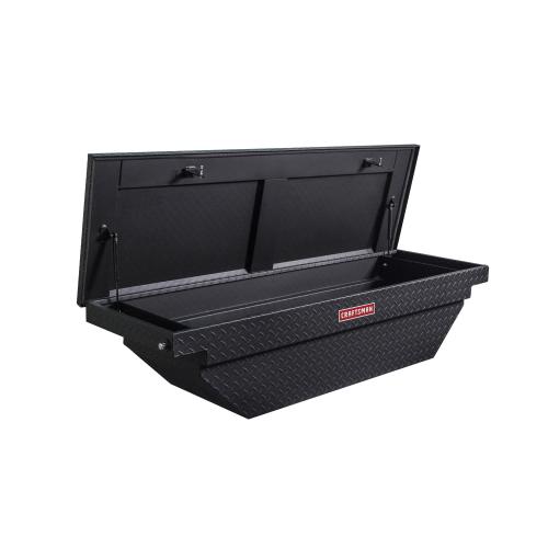 CRAFTSMAN 61.5-in x 20-in x 13-in Matte Black Aluminum Crossover Truck Tool Box - with dents, see the pictures.