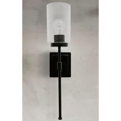 allen   roth Eldora 20.625-in W 1-Light Matte Black Transitional Incandescent Wall Sconce