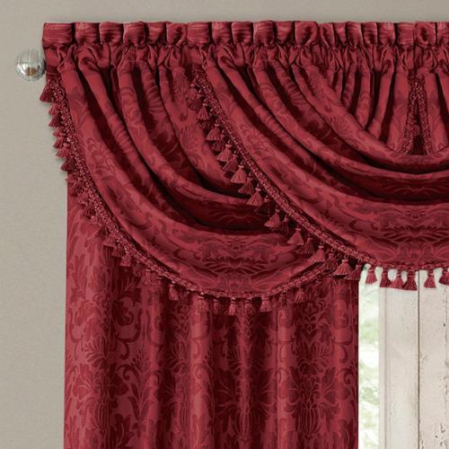 Elrene Home Fashions Antonia Waterfall Tassel 36-in Rouge Polyester Rod Pocket Valance