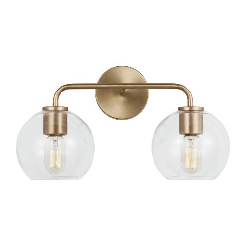 Generation Lighting Orley 17.5-in 2-Light Satin Brass Transitional Vanity Light
