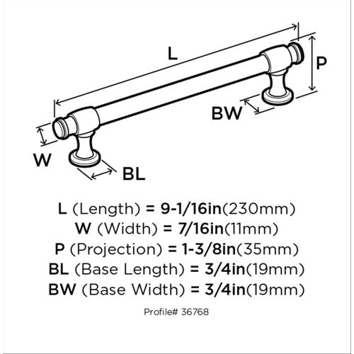 Amerock Winsome 7-9/16-in (192mm) Center to Center Satin Nickel Cylindrical Bar Drawer Pull