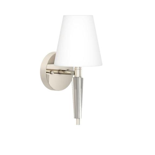 Signature Hardware Manteo 5.63-in W 1-Light Polished Nickel Modern/Contemporary Incandescent Wall Sconce