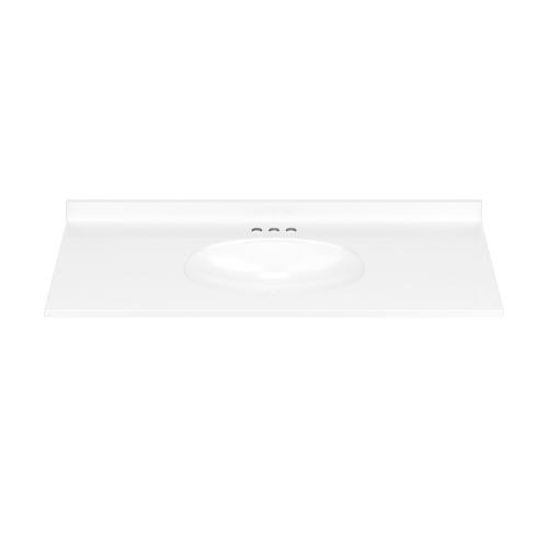 Project Source Cultured Marble Vanity Tops 49-in x 22-in White Cultured Marble Integral Single Sink 3-Hole Bathroom Vanity Top