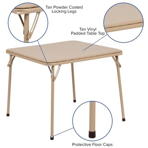 Flash Furniture 24-in x 24-in 3-Piece Indoor Powder-coated Steel Folding Table and Chair Set