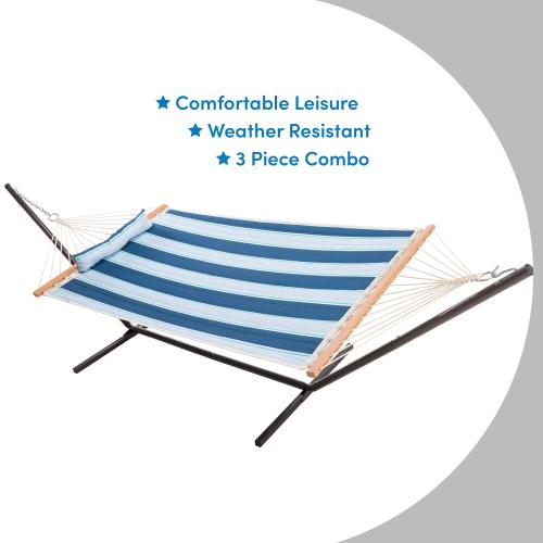 Style Selections Lexington Stripe Ocean Blue Quilted Hammock with Stand - missing parts