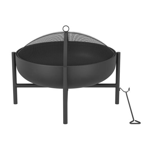 Origin 21 28-in W Black Steel Wood-Burning Fire Pit