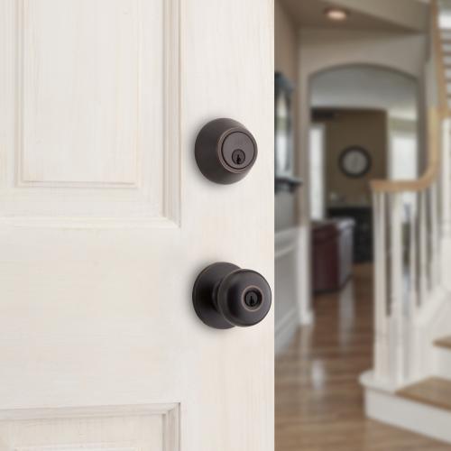 RELIABILT Baron Antique Bronze Exterior Single-cylinder deadbolt Keyed Entry Door Knob Project Pack (2-Pack)