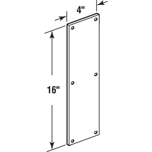 Prime-Line 4-in W x 16-in H Stainless Steel Push Plate