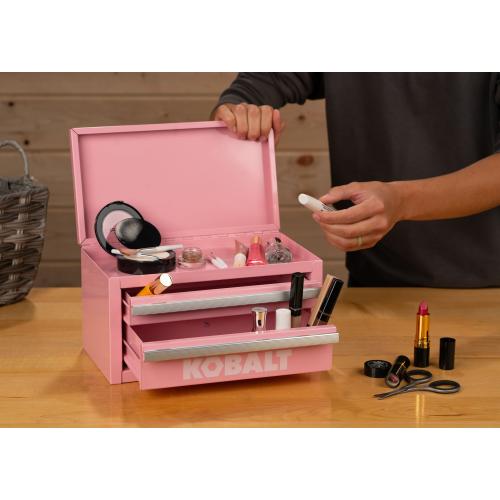 Kobalt Mini 10.83-in W x 5.91-in H x 5.91-in D 2-Drawer Pink Steel Tool Box
