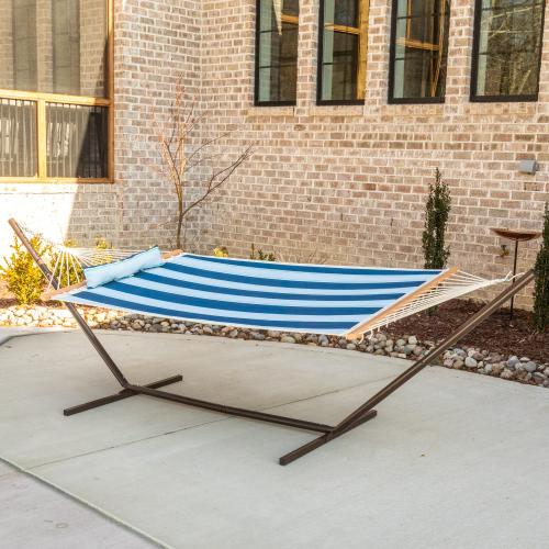 Style Selections Lexington Stripe Ocean Blue Quilted Hammock with Stand - missing parts