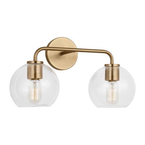 Generation Lighting Orley 17.5-in 2-Light Satin Brass Transitional Vanity Light