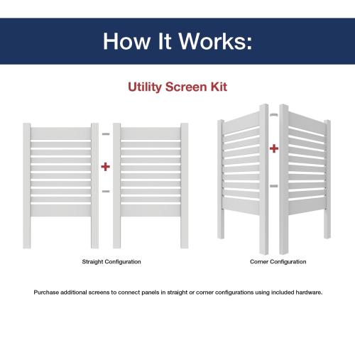 Freedom 36-in W x 48-in H White Vinyl Outdoor Privacy Screen