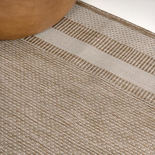 JONATHAN  Y TUSCAN SUN Dover 3-Stripe 3 X 5 (ft) Beige/Cream Indoor/Outdoor Solid Coastal Area Rug