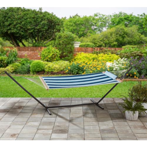 Style Selections Lexington Stripe Ocean Blue Quilted Hammock with Stand - missing parts