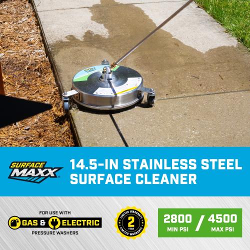 SurfaceMaxx 14.5-in up to 4500 PSI Rotating Surface Cleaner for Gas Pressure Washers
