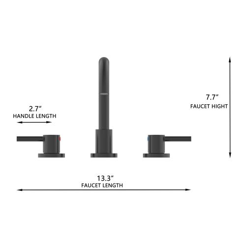 Project Source Matte Black Widespread 2-Handle WaterSense Bathroom Sink Faucet with Drain